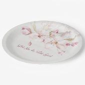 Soft Pink Blossom Women's Church Pappteller (Schrägansicht)