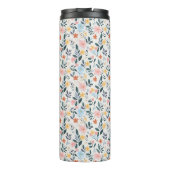 Soft Pink Blue Ditsy Flower Print Thermosbecher (Rückseite)