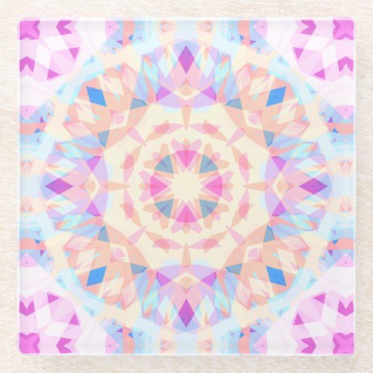 Soft Pink Blue Magic Star Halloween Rainbow Deco Glasuntersetzer (Vorderseite)