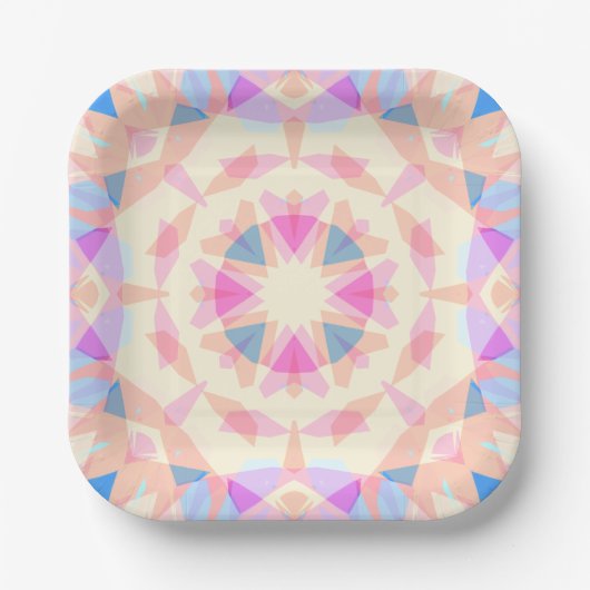 Soft Pink Blue Magic Star Halloween Rainbow Deco Pappteller (Vorderseite)
