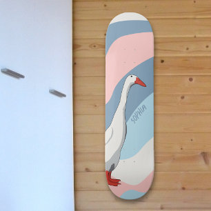 Soft Pink & Blue Niedlich White Runner Duck Kids N Skateboard