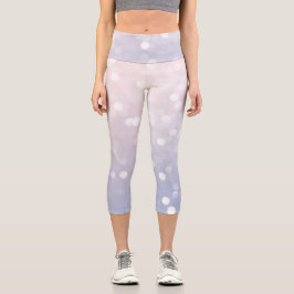 Soft Pink Blue Pastellfarben funkelnd Buke Abstrak Capri Leggings
