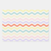 Soft Pink Blue Yellow Wavy Stripes Aesthetic Nurse Geschenkpapier Set (Vorderseite 2)