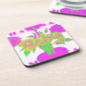 Soft Pink Blume Art: Eine Baby's Touch. Getränkeuntersetzer (Linke Seite)