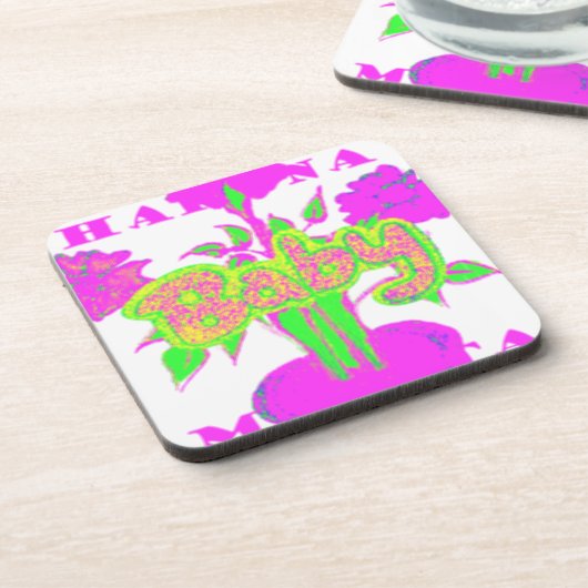 Soft Pink Blume Art: Eine Baby's Touch. Getränkeuntersetzer (Linke Seite)