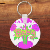 Soft Pink Blume Art: Eine Baby's Touch. Schlüsselanhänger (Vorderseite)