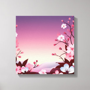 Soft Pink Blume auf dem Lila Hintergrund des Traum Leinwanddruck