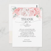Soft Pink Blume Babydusche Vielen Dank Postkarte (Vorne/Hinten)