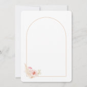 Soft Pink Blume Elegante Boho Girl Babydusche I Einladung (Rückseite)