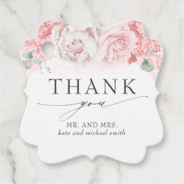 Soft Pink Blume Hochzeit Vielen Dank Geschenkanhänger