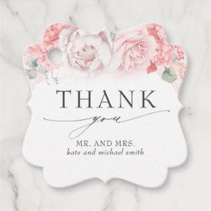 Soft Pink Blume Hochzeit Vielen Dank Geschenkanhänger