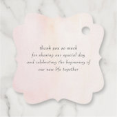 Soft Pink Blume Hochzeit Vielen Dank Geschenkanhänger (Rückseite)