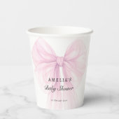 Soft Pink Blush Bow Baby Girl Shower Pappbecher (Rückseite)