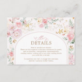 Soft Pink Blush Floral Roses Greenery Details Begleitkarte (Vorderseite)