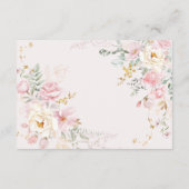 Soft Pink Blush Floral Roses Greenery Details Begleitkarte (Rückseite)
