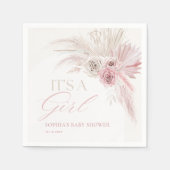 Soft Pink Boho Arch Girl Babydusche Serviette (Vorderseite)