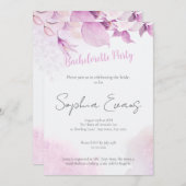 Soft Pink Boho Floral Wedding Junggeselinnen-Absch Einladung (Vorne/Hinten)
