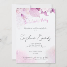 Soft Pink Boho Floral Wedding Junggeselinnen-Absch Einladung