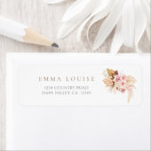 Soft Pink Boho Pampas Grass Address Label (Insitu)