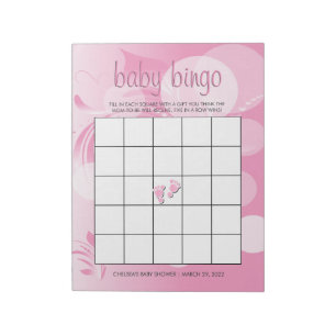 Soft Pink Bokeh Florid Baby Girl Shower Notizblock