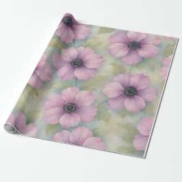 Soft Pink Botanical Floral Wrapping Paper Geschenkpapier