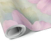 Soft Pink Botanical Floral Wrapping Paper Geschenkpapier (Rolleneckpunkt)