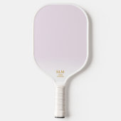 Soft Pink Botanical Leaf Pattern Custom Monogram Pickleball Schläger (Rückseite)