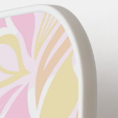 Soft Pink Botanical Leaf Pattern Custom Monogram Pickleball Schläger (Linke Seite)