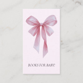 Soft Pink Bow Girl Baby Shower Books For Baby Begleitkarte