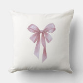 Soft Pink Bow Girl Baby Shower Kissen (Vorderseite)