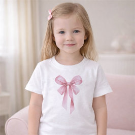 Soft Pink Bow Girl Baby Shower Party Baby T-shirt