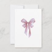 Soft Pink Bow Girl Baby Shower Save The Date (Rückseite)