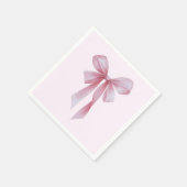Soft Pink Bow Girl Baby Shower Serviette (Ecke)