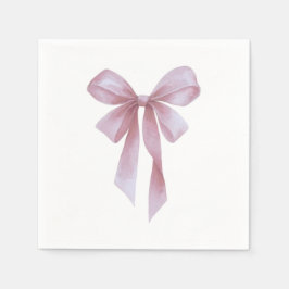 Soft Pink Bow Girl Baby Shower Serviette