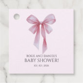 Soft Pink Bow Girl Baby Shower Welcome Geschenkanhänger (Vorderseite)