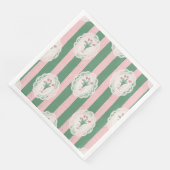 Soft Pink Bow & Tulip Floral Serviette (Ecke)