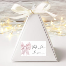 Soft Pink Bow Vielen Dank rechteckig Rechteckiger Aufkleber