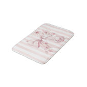 Soft Pink Bow with Butterflies Badematte (Schrägansicht)