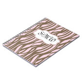 Soft Pink + Brown Monogram Frame Journal Notebook Notizblock (Linke Seite)