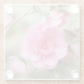 Soft Pink Camellia-Blume Glasuntersetzer (Rückseite)