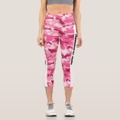Soft Pink Camouflage PERSONALIZE Capri Leggings (Vorderseite)