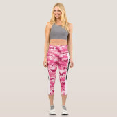 Soft Pink Camouflage PERSONALIZE Capri Leggings (Vorderseite)