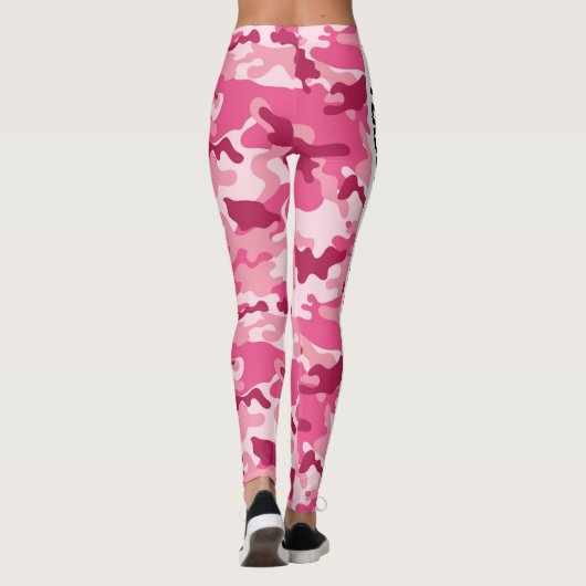 Soft Pink Camouflage PERSONALIZE Leggings (Rückseite)