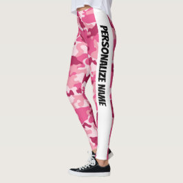 Soft Pink Camouflage PERSONALIZE Leggings