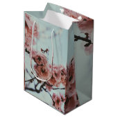 Soft Pink Cherry Blossom Geschenkboxen Mittlere Geschenktüte (Vorderseite Schrägansicht)