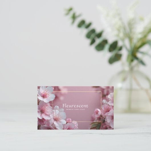 Soft Pink Cherry Blossom Modern Bokeh Visitenkarte (Stehend Vorderseite)