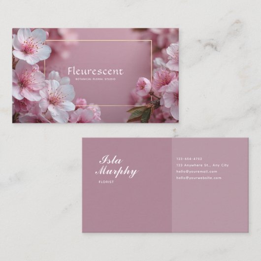 Soft Pink Cherry Blossom Modern Bokeh Visitenkarte (Vorne/Hinten)