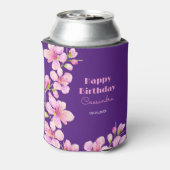 Soft Pink Cherry Blossom Sakura Lila Geburtstag Dosenkühler (Kanne Rückseite)