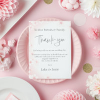 Soft Pink Cherry Blossom Wedding Table vielen Dank
