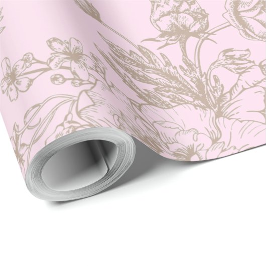 Soft Pink Chinoiserie-Geschenk Geschenkpapier (Rolleneckpunkt)